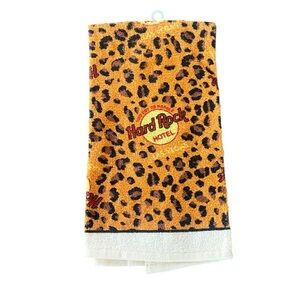 VTG Hard Rock Cafe Vegas Cheetah Print Towel Too Hot To Handle 16x25 NOS Merch